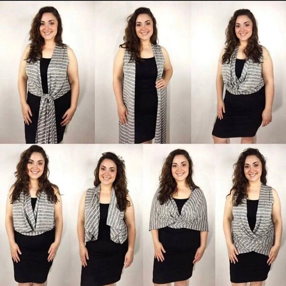 LuLaRoe Small Joy Vest • Forest Green With Rose Polka Dots • Long Sweater Vest - Picture 11 of 12